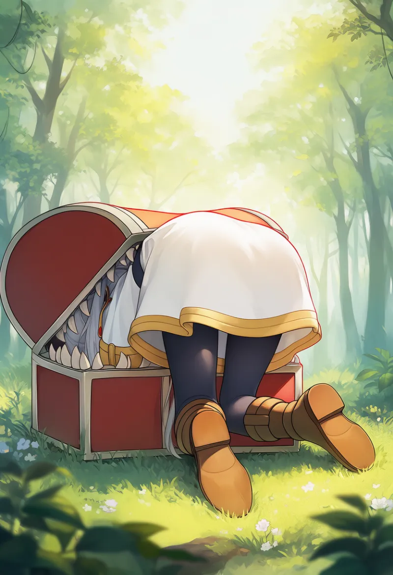 Frieren Stuck in a Mimic|ミームのプロンプト紹介