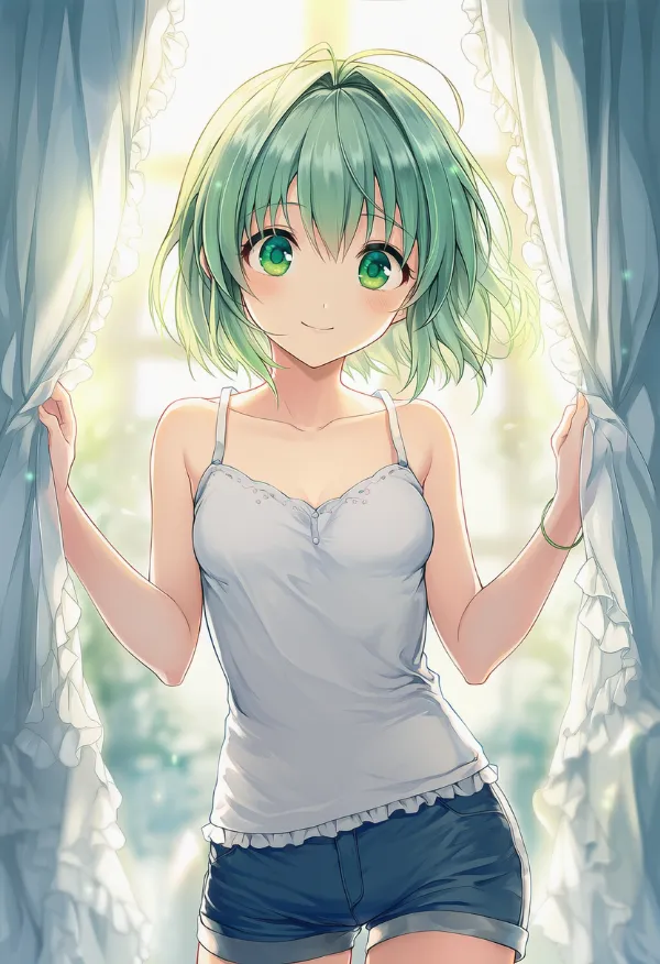 フリルのカーテンのAIイラスト|プロンプト紹介