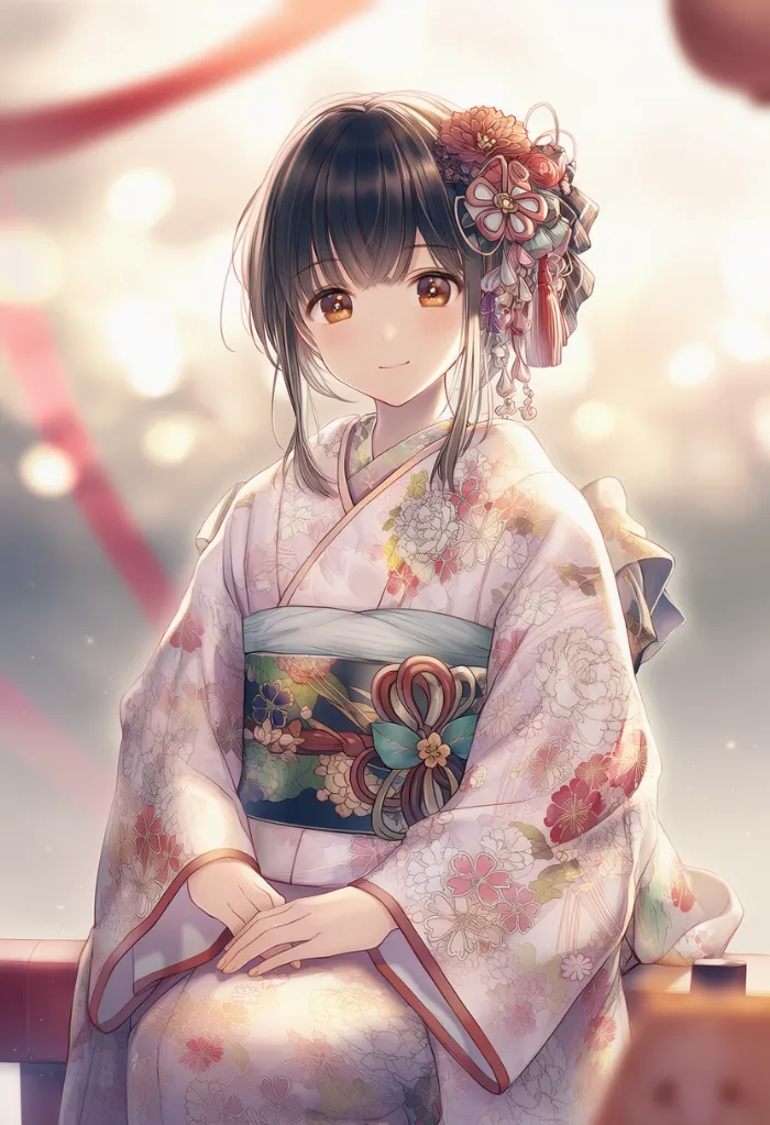 振袖のプロンプトとAIイラストの作例