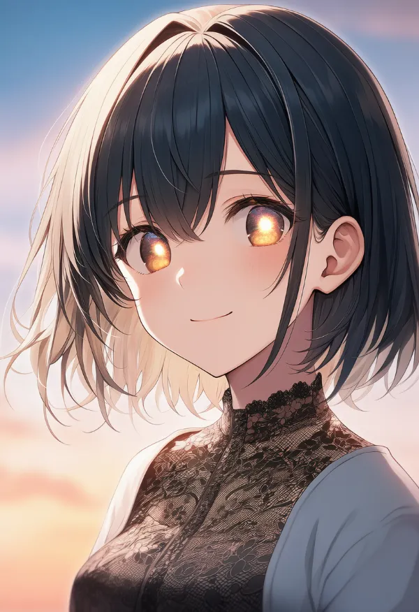 光る瞳(発光気味)のAIイラスト|プロンプト紹介用