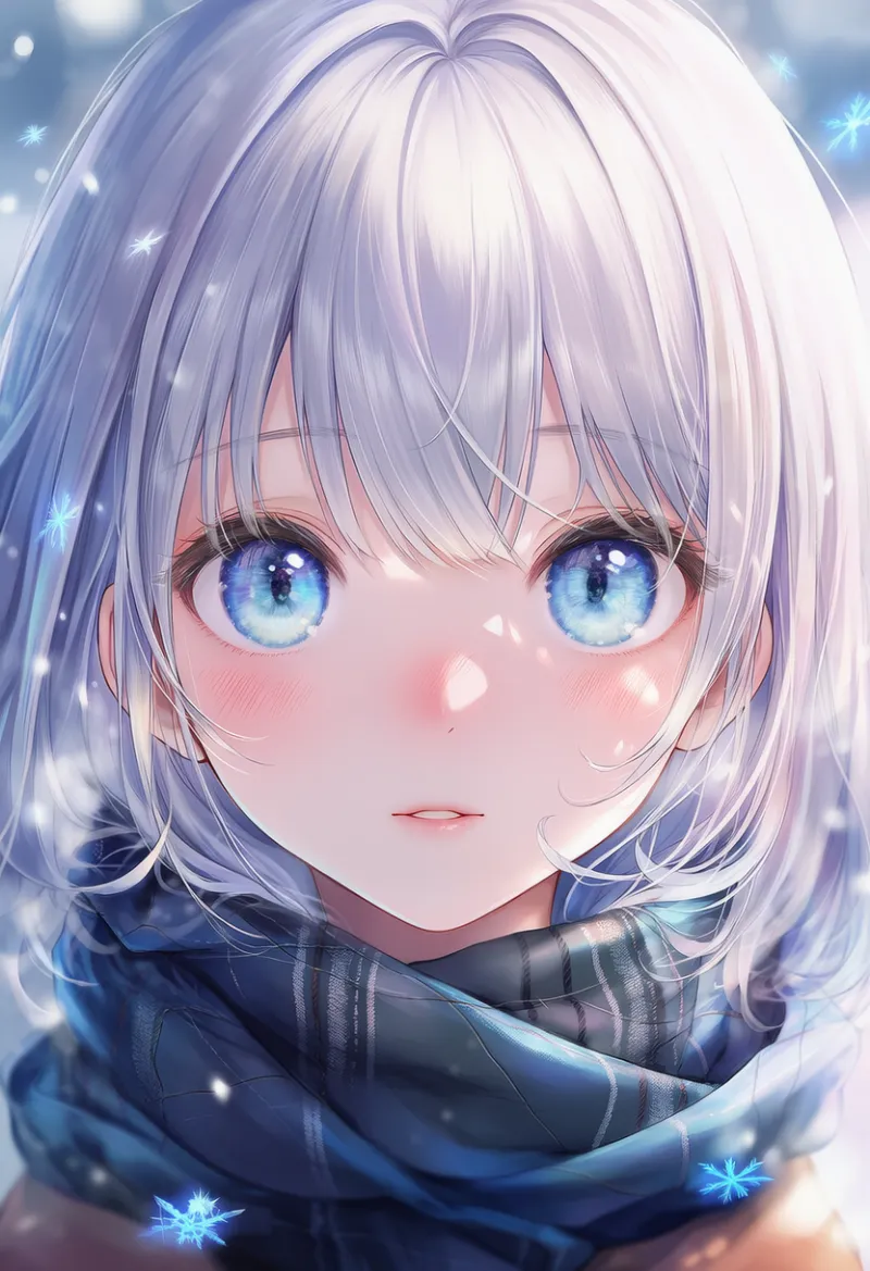 キラキラした雪の結晶のAIイラスト｜プロンプト紹介