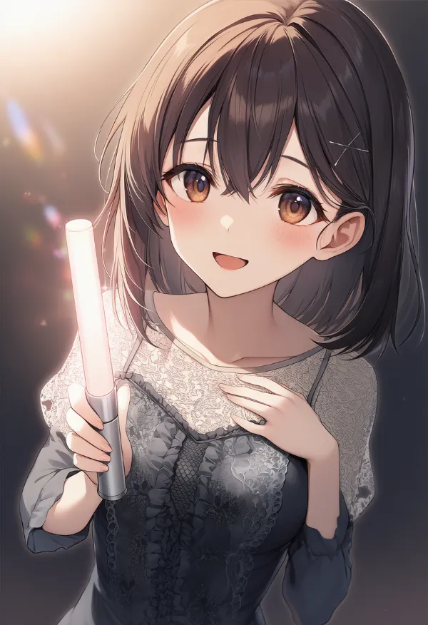 発光スティックのAIイラスト|プロンプト紹介用