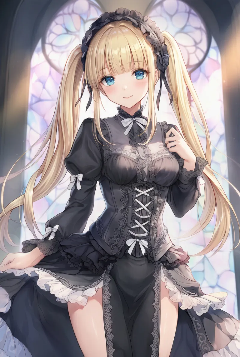 ゴシック・ロリータ衣装のプロンプト｜AIイラスト作例