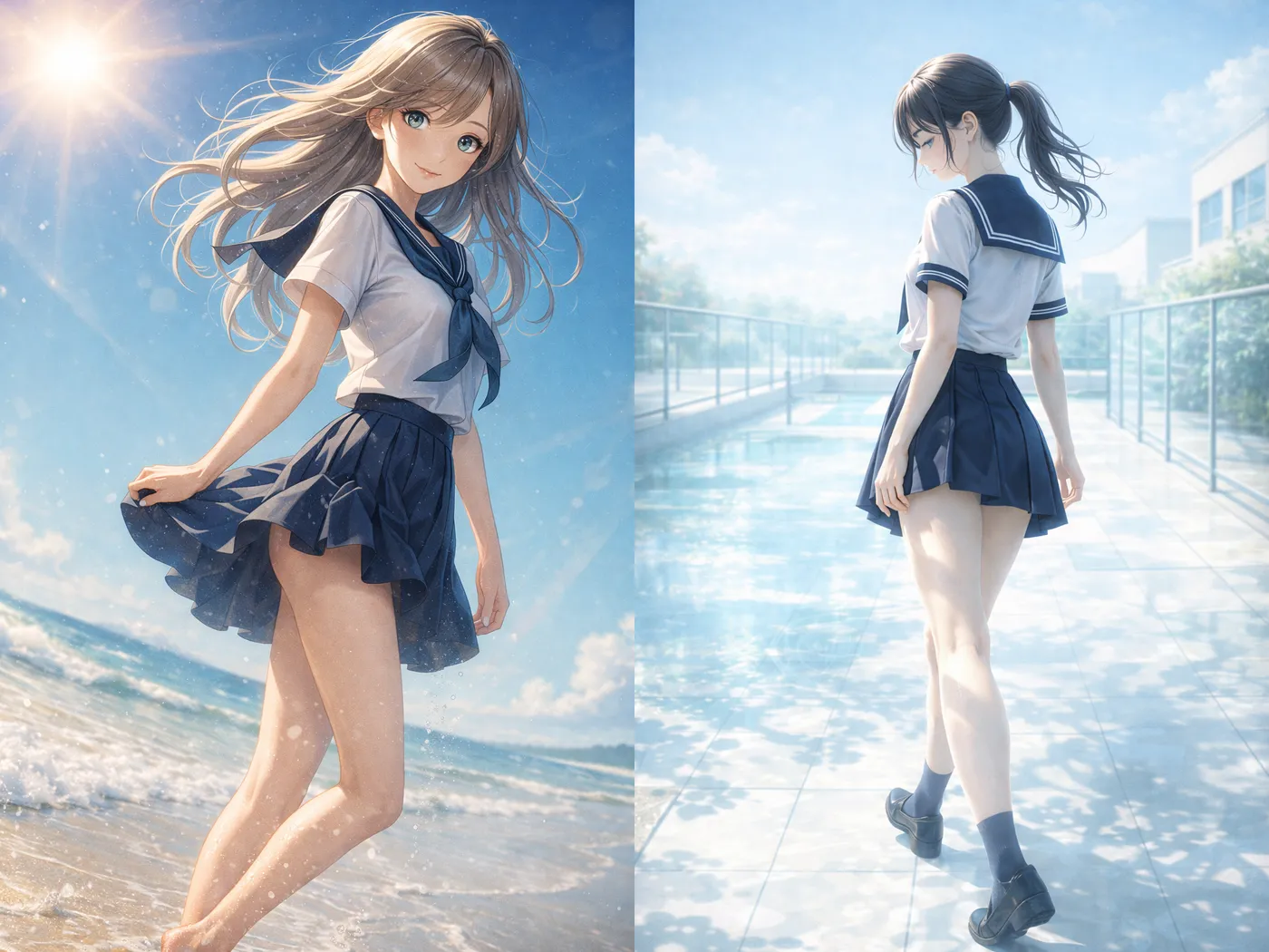 GPT Image 1.5で生成した美少女AIイラスト｜制服を着た美女