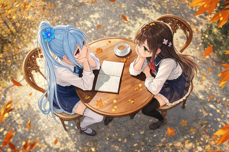 GPT Image 1.5で生成した画像｜元画像をアングル変更で俯瞰構図にしたAIイラスト