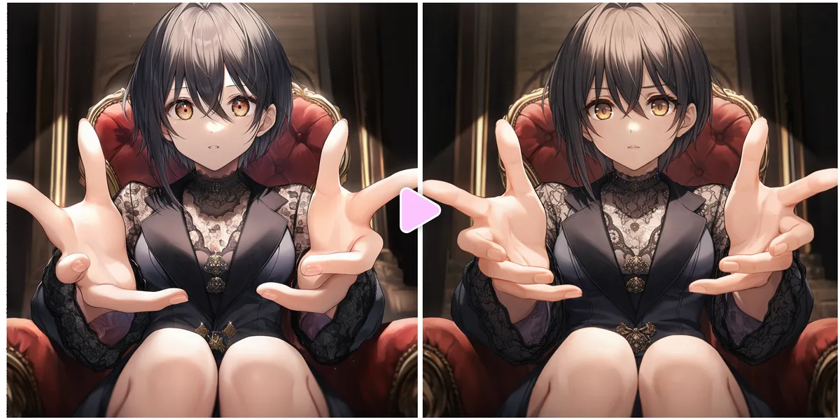 GPT Image 1.5で破綻した指を修正したAIイラスト