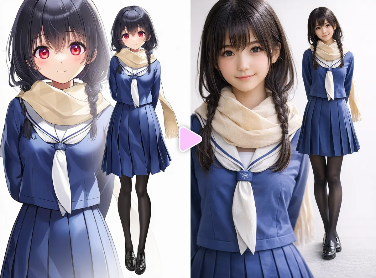 GPT Image 1.5でイラストをリアルな写真風に変換した作例