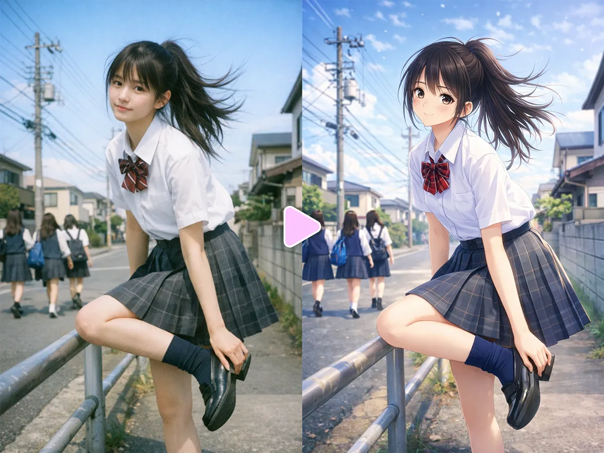 GPT Image 1.5で写真をイラストに変換した作例