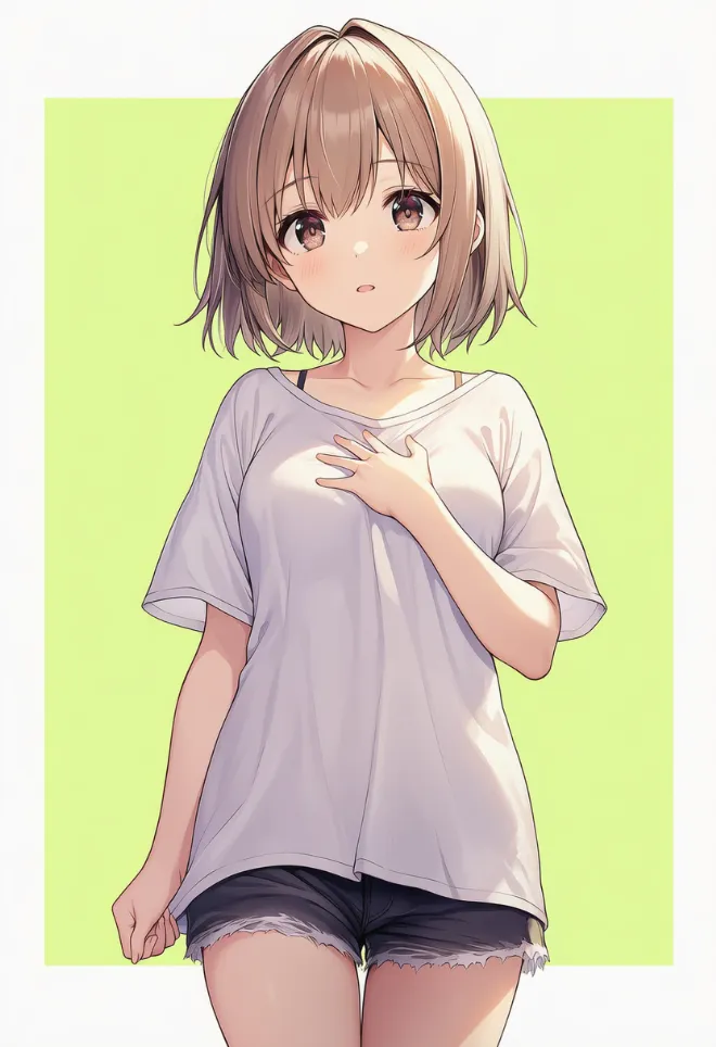 胸に手を当てる(AIイラスト)|プロンプトと作例