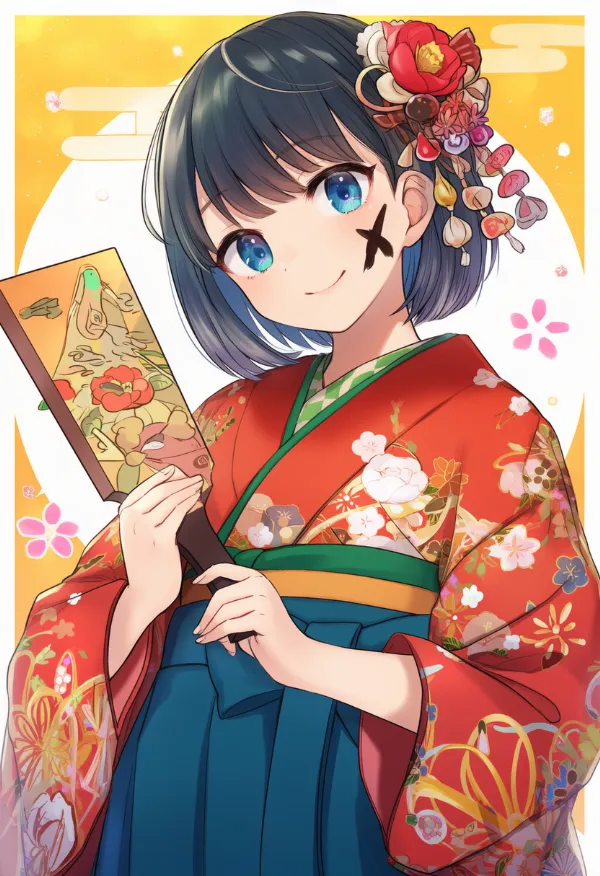 羽子板遊びのプロンプトとAIイラストの作例