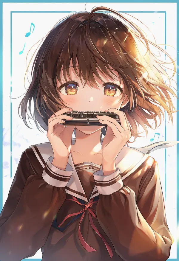 ハーモニカのAIイラストとプロンプト紹介