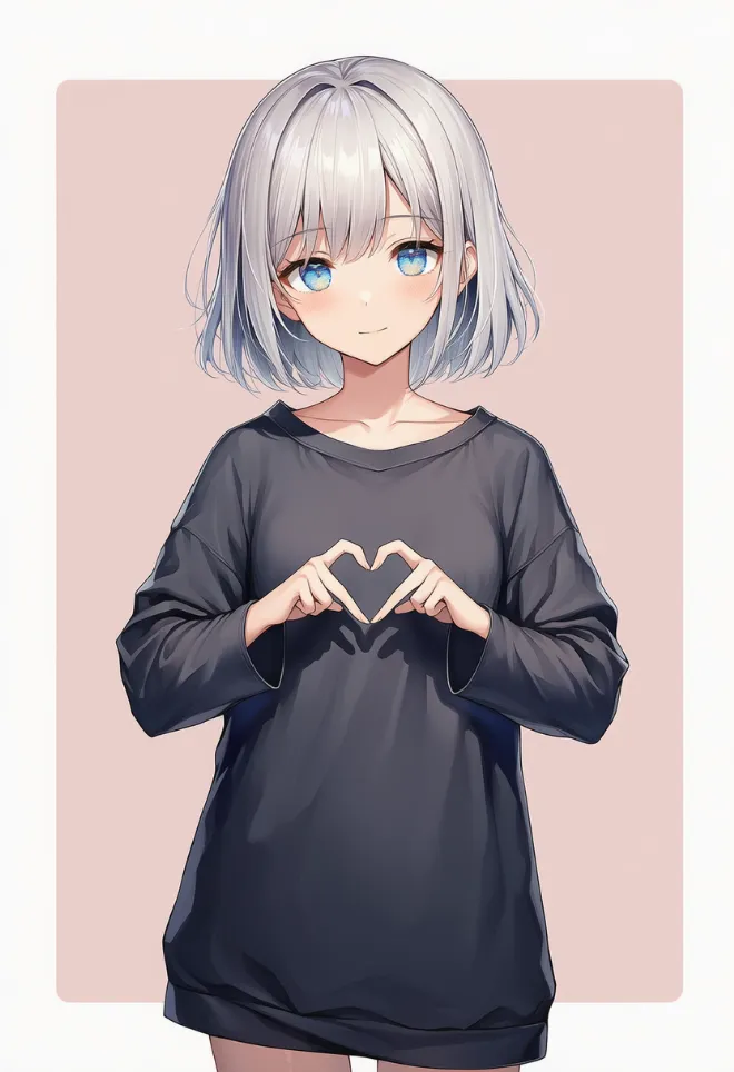 手でハート(AIイラスト)|プロンプトと作例