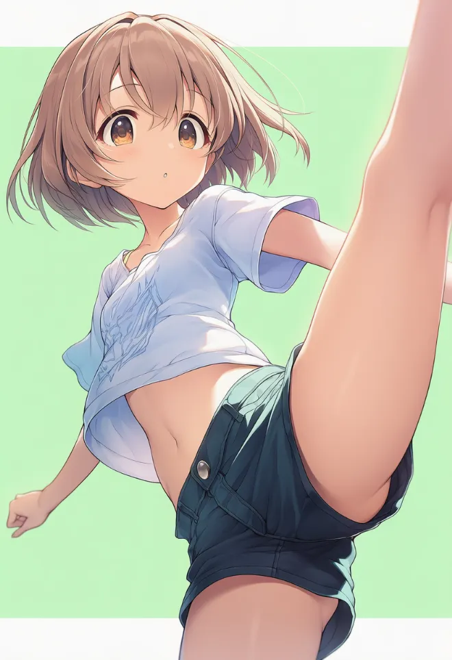 ハイキック(AIイラスト)|プロンプトと作例