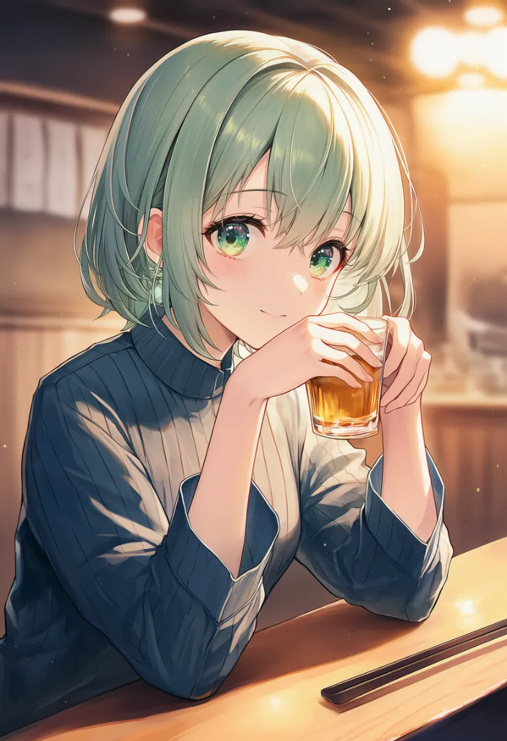 酒を手に持つ状態のプロンプト紹介とAIイラスト作例