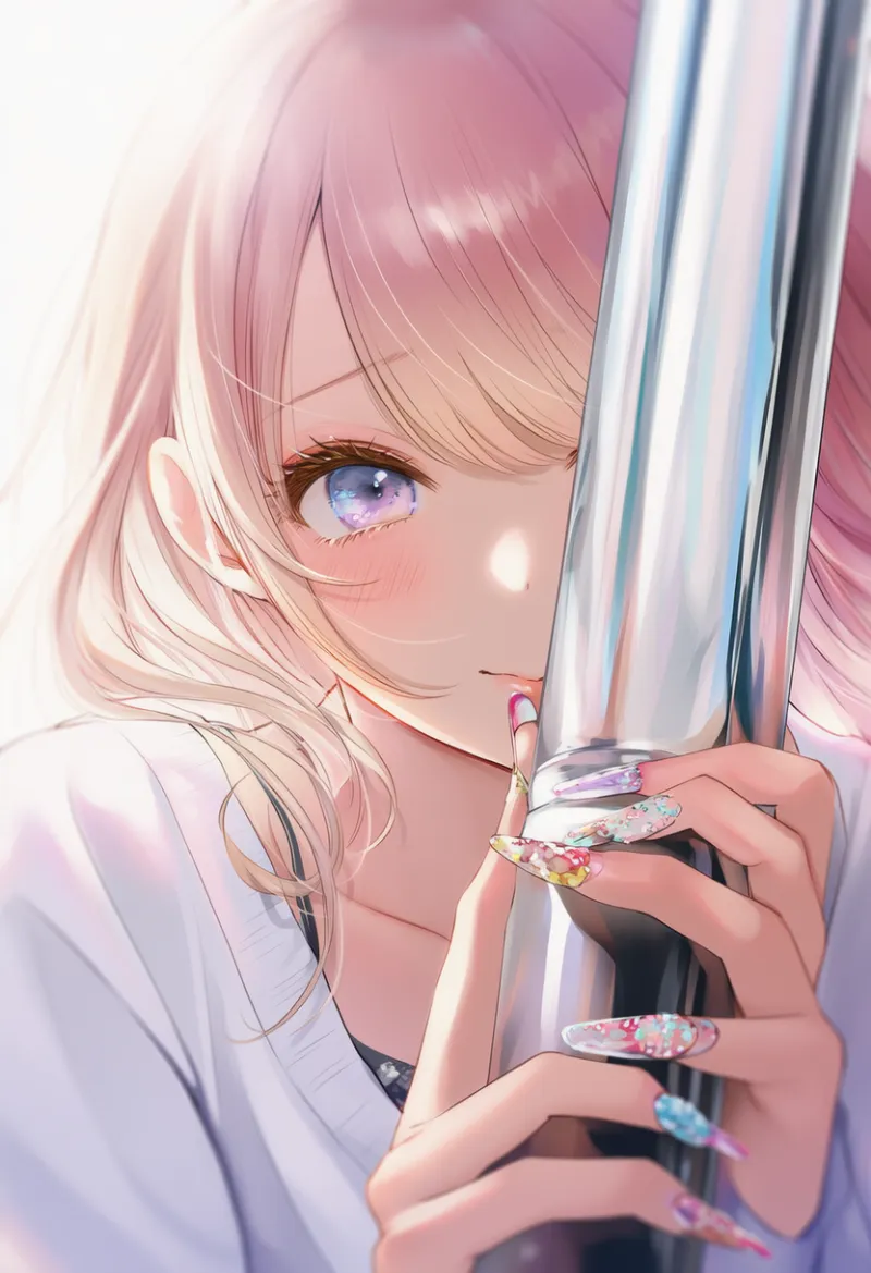 ポールを掴む仕草のAIイラストとプロンプト紹介