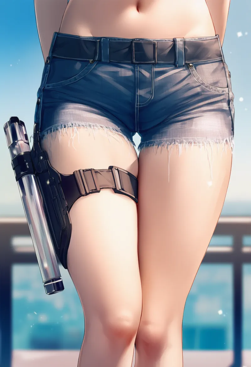 ホルスター武器付きのAIイラスト｜プロンプト紹介