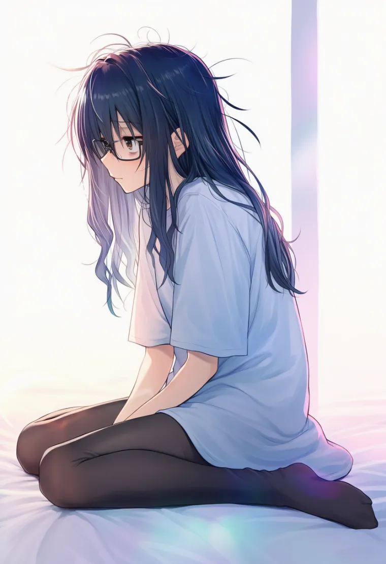 猫背のプロンプト｜地味子のパーツ・AIイラスト