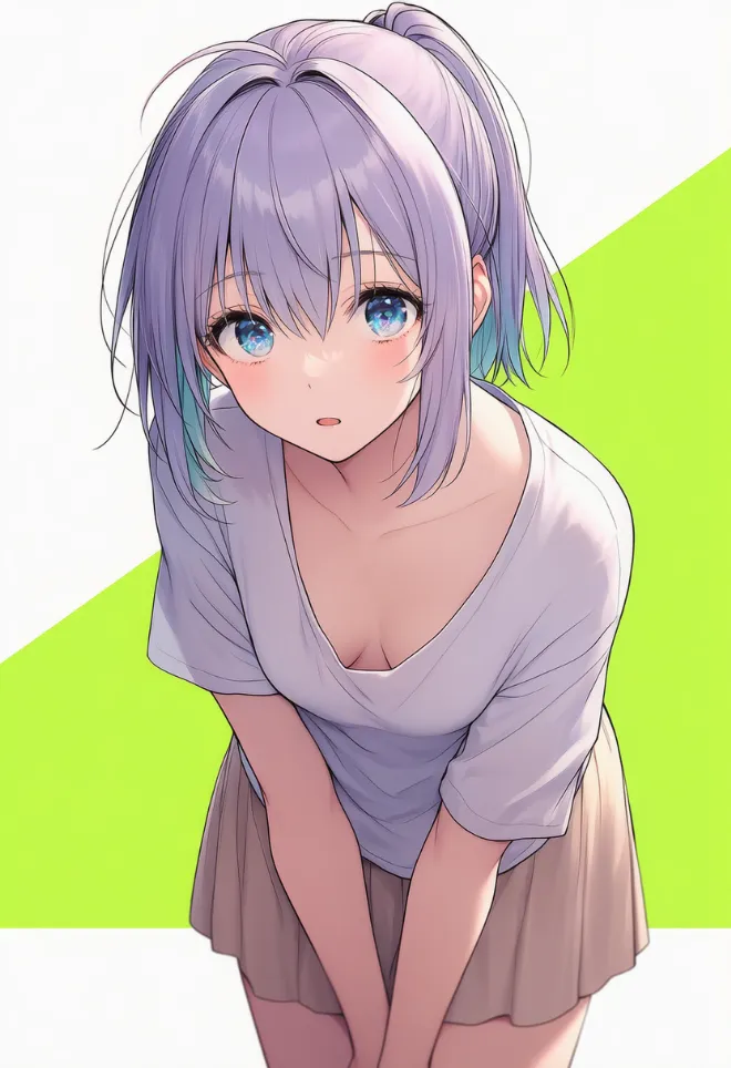 猫背のポーズ(AIイラスト)|プロンプトと作例