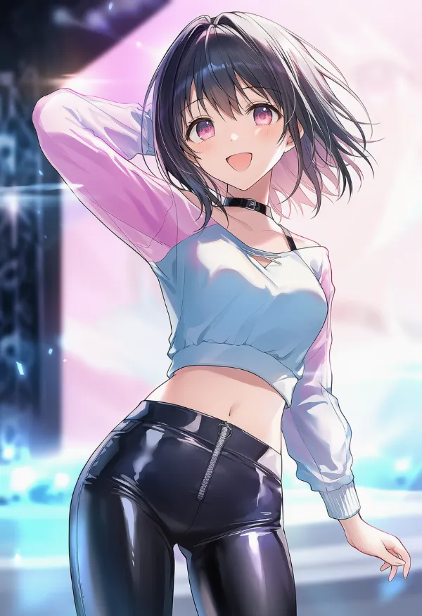 パンツルックのアイドル衣装のプロンプト紹介｜AIイラスト作例