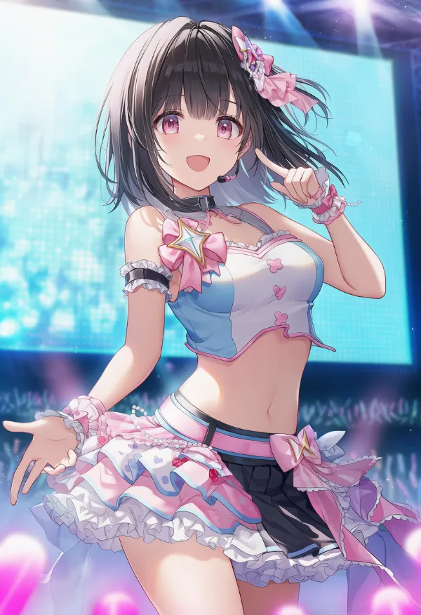 ミニスカのアイドル衣装のプロンプト紹介｜AIイラスト作例