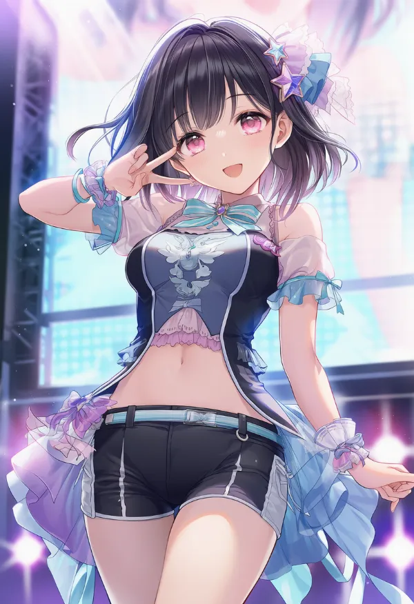 ショーパンのアイドル衣装のプロンプト紹介｜AIイラスト作例