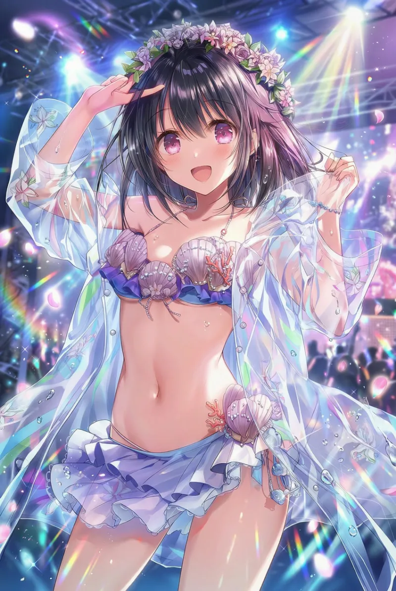 サマー系アイドル衣装（水着風）のプロンプト｜AIイラスト