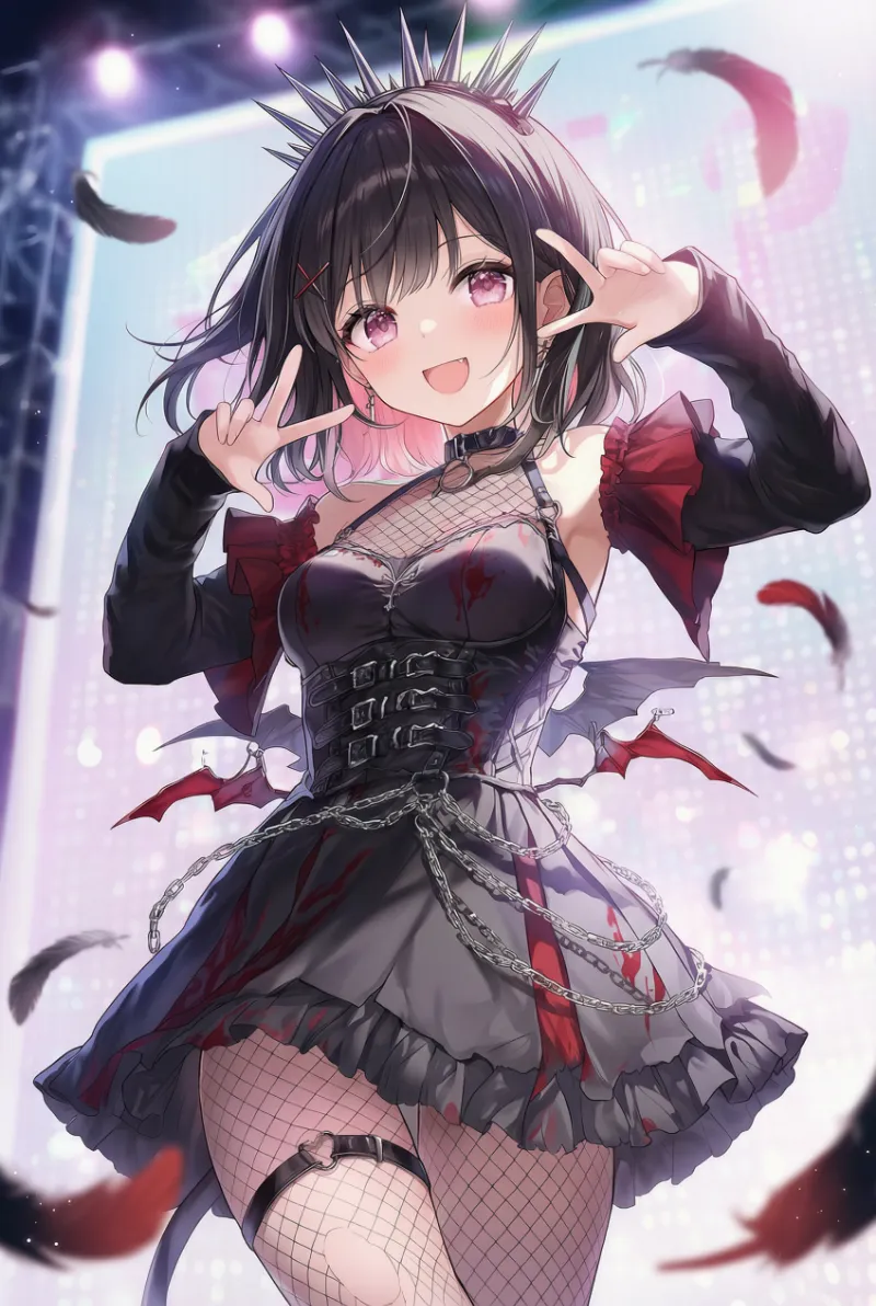 ダークファンタジー系アイドル衣装のプロンプト｜AIイラスト