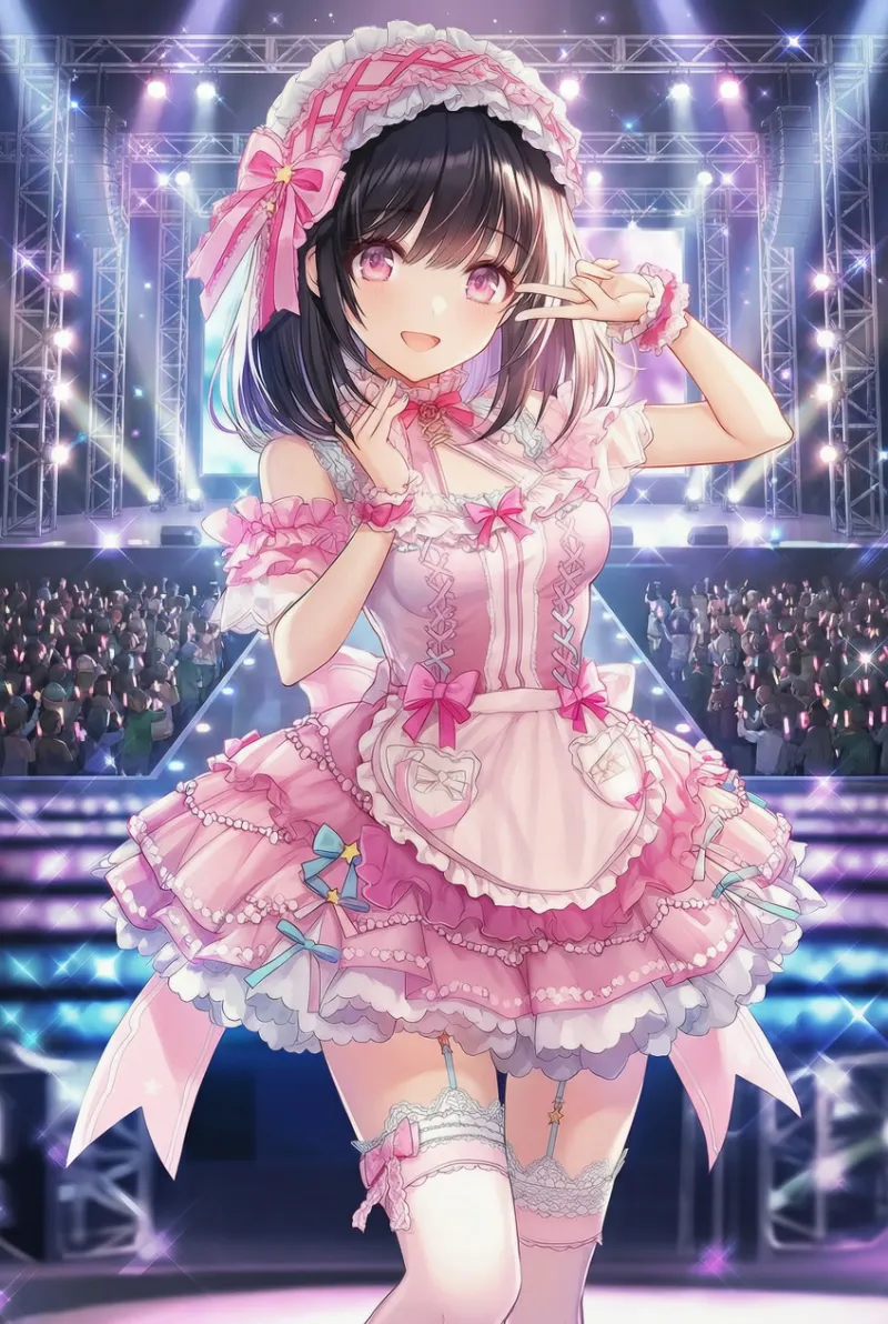 甘ロリ系アイドル衣装のプロンプト｜AIイラスト