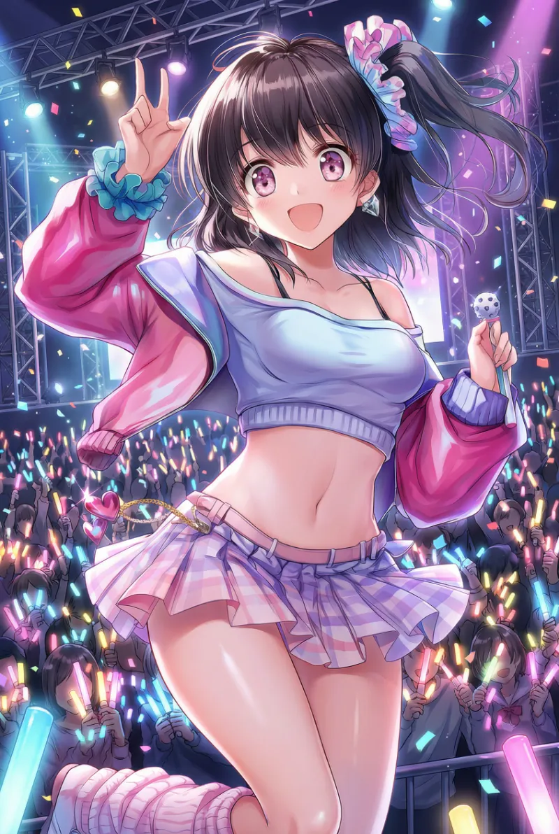 レトロ系アイドル衣装（80〜90年代）のプロンプト｜AIイラスト