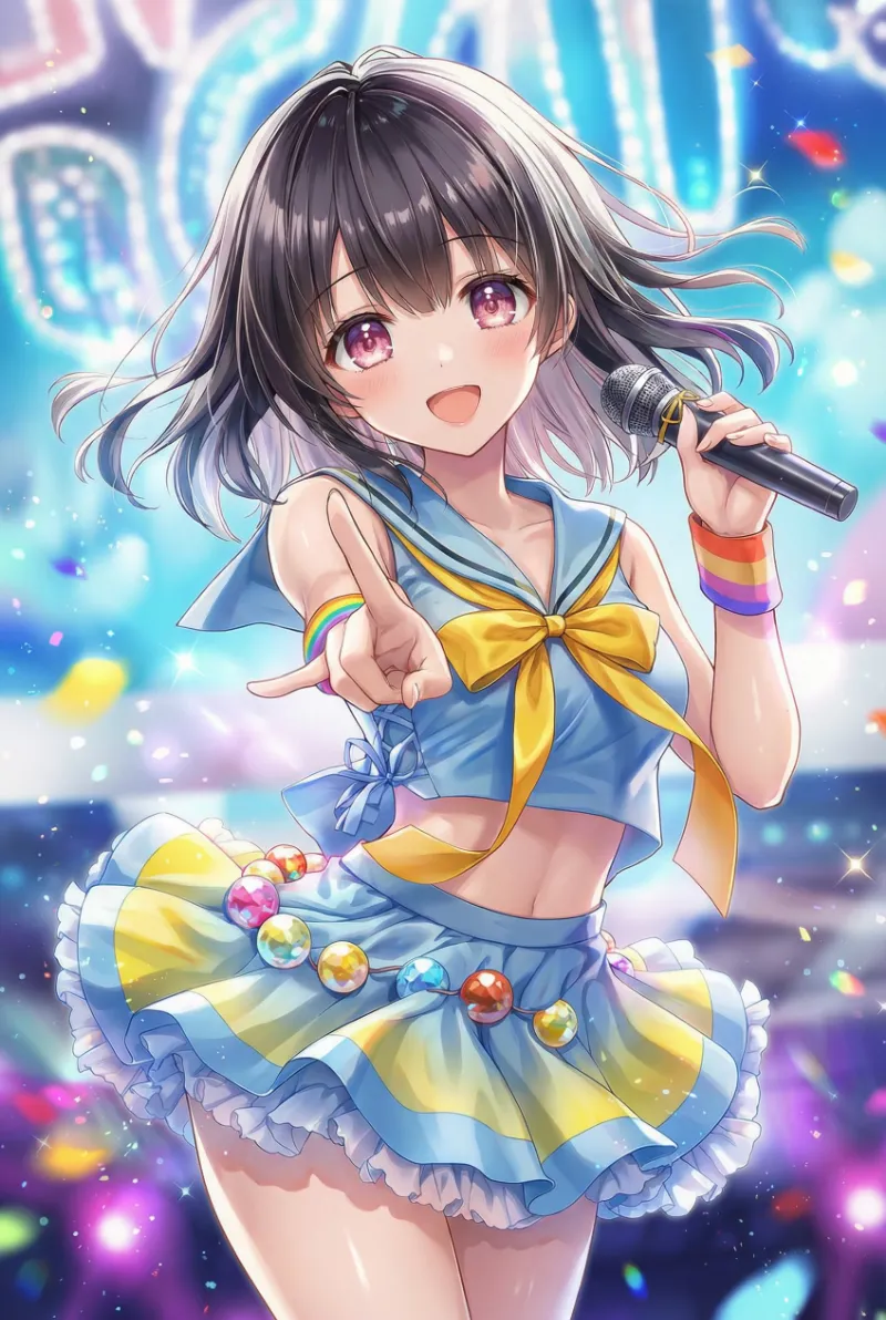 セーラー服風アイドル衣装のプロンプト｜AIイラスト