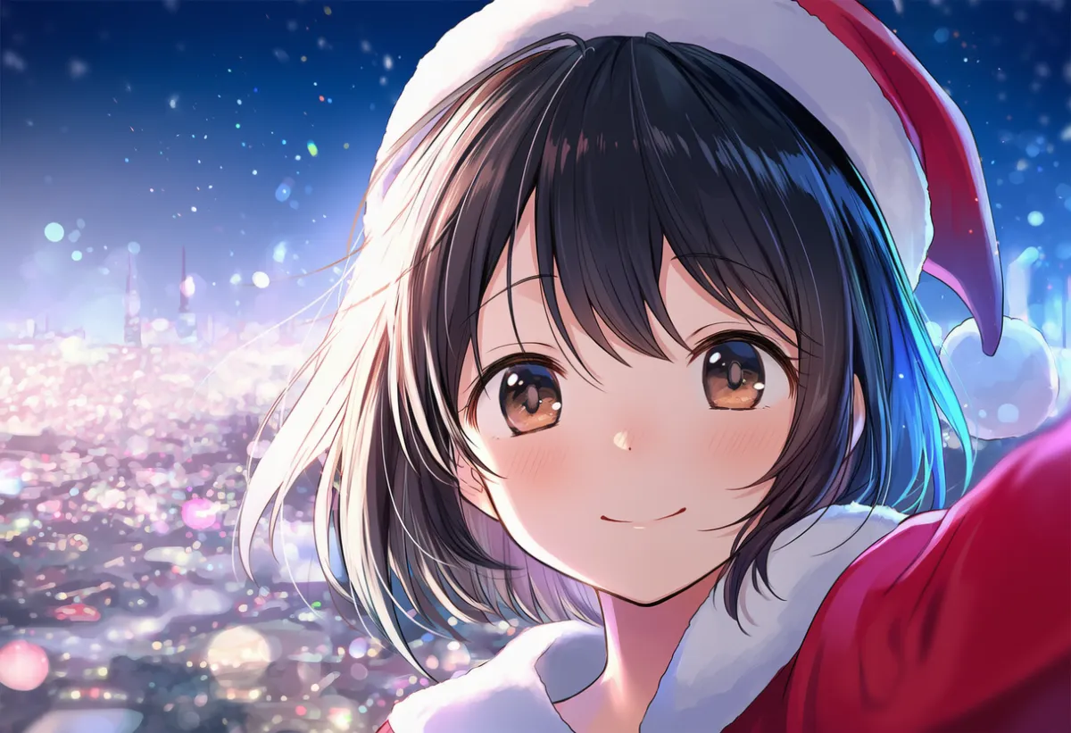 街のイルミネーションのAIイラスト｜プロンプト紹介