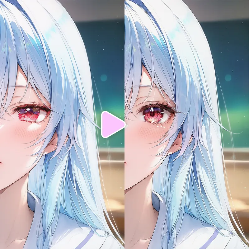 Nano Banana Proを駆使してAIイラストの甘くなった瞳を自然に整えた作例(Before/After)