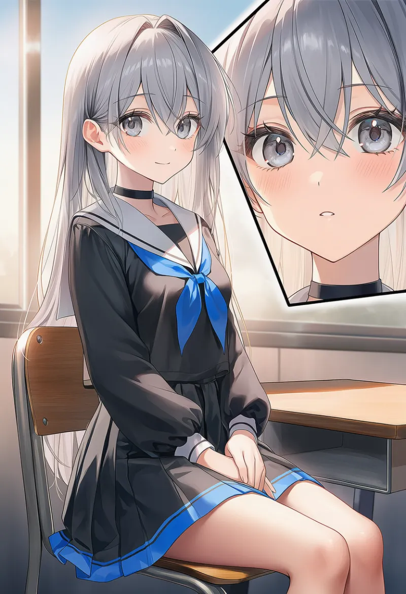 インセット（画像内に小さな挿入画像）を再現するプロンプト紹介のためのAIイラスト