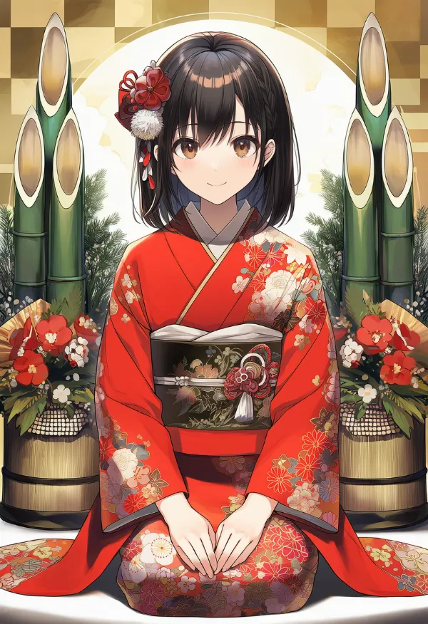 門松のプロンプトとAIイラストの作例