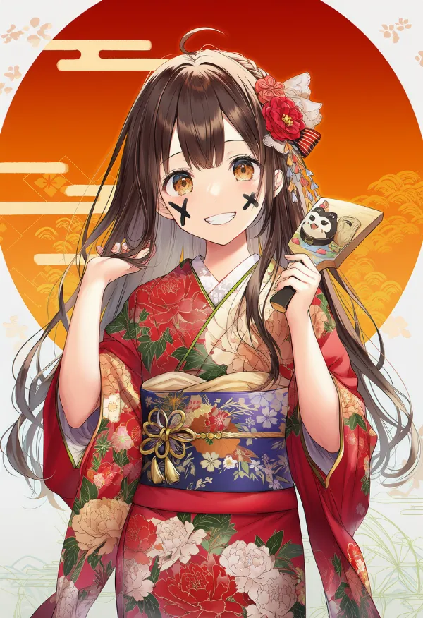 霞文様（かすみもよう）模様を使った正月用背景のプロンプトとAIイラスト作例