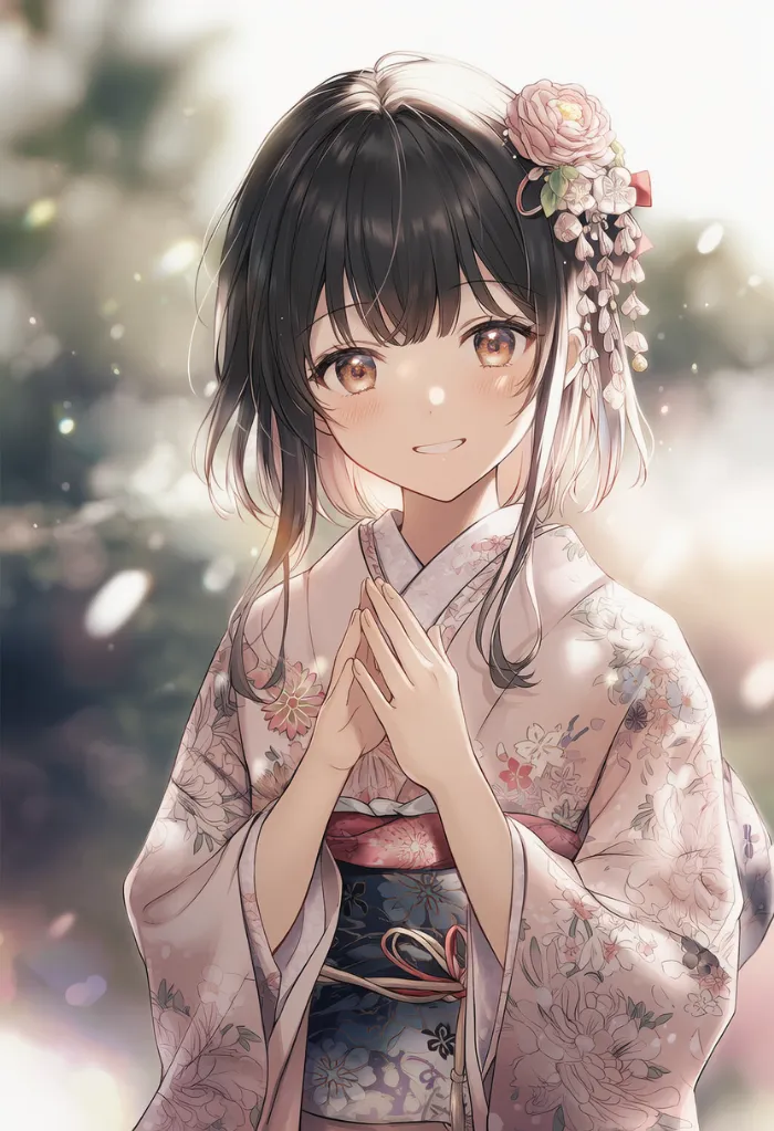 着物のプロンプトとAIイラストの作例