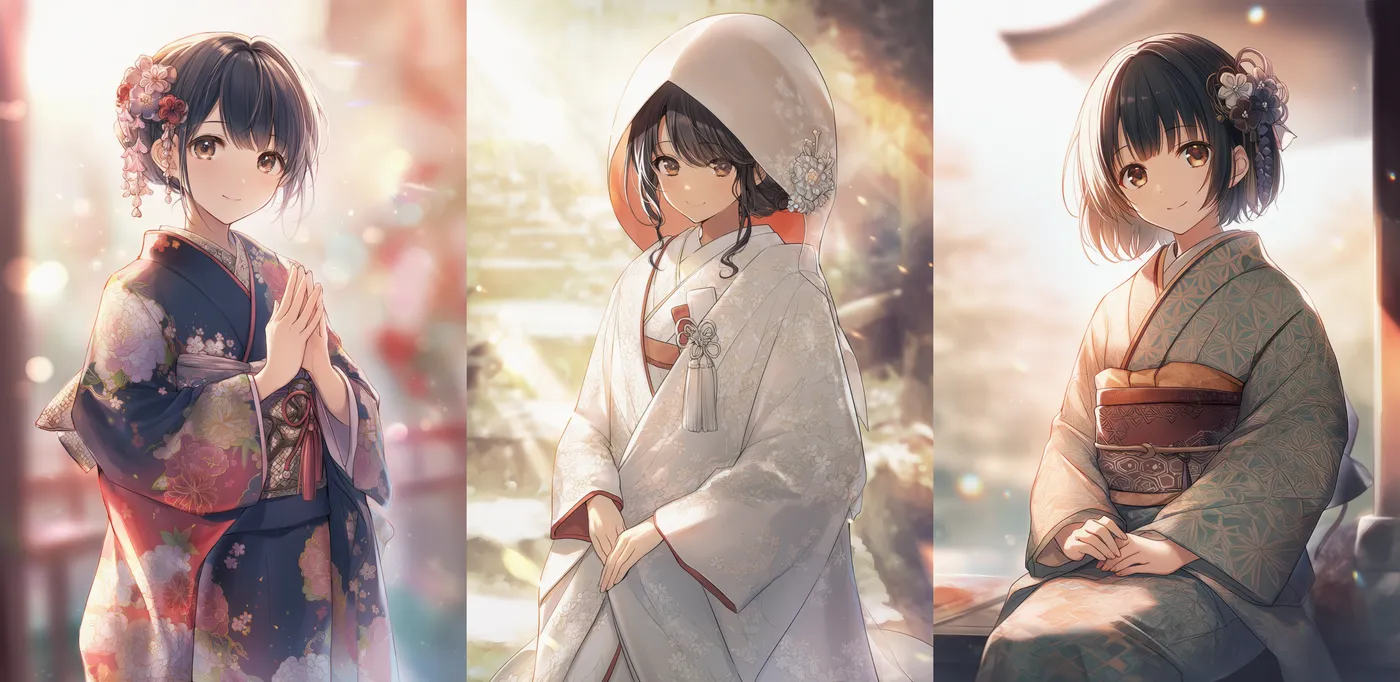 NovelAIで生成した和服のAIイラスト作例