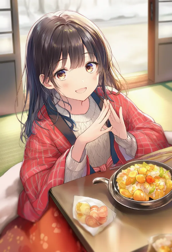 こたつの再現用プロンプトとAIイラスト作例