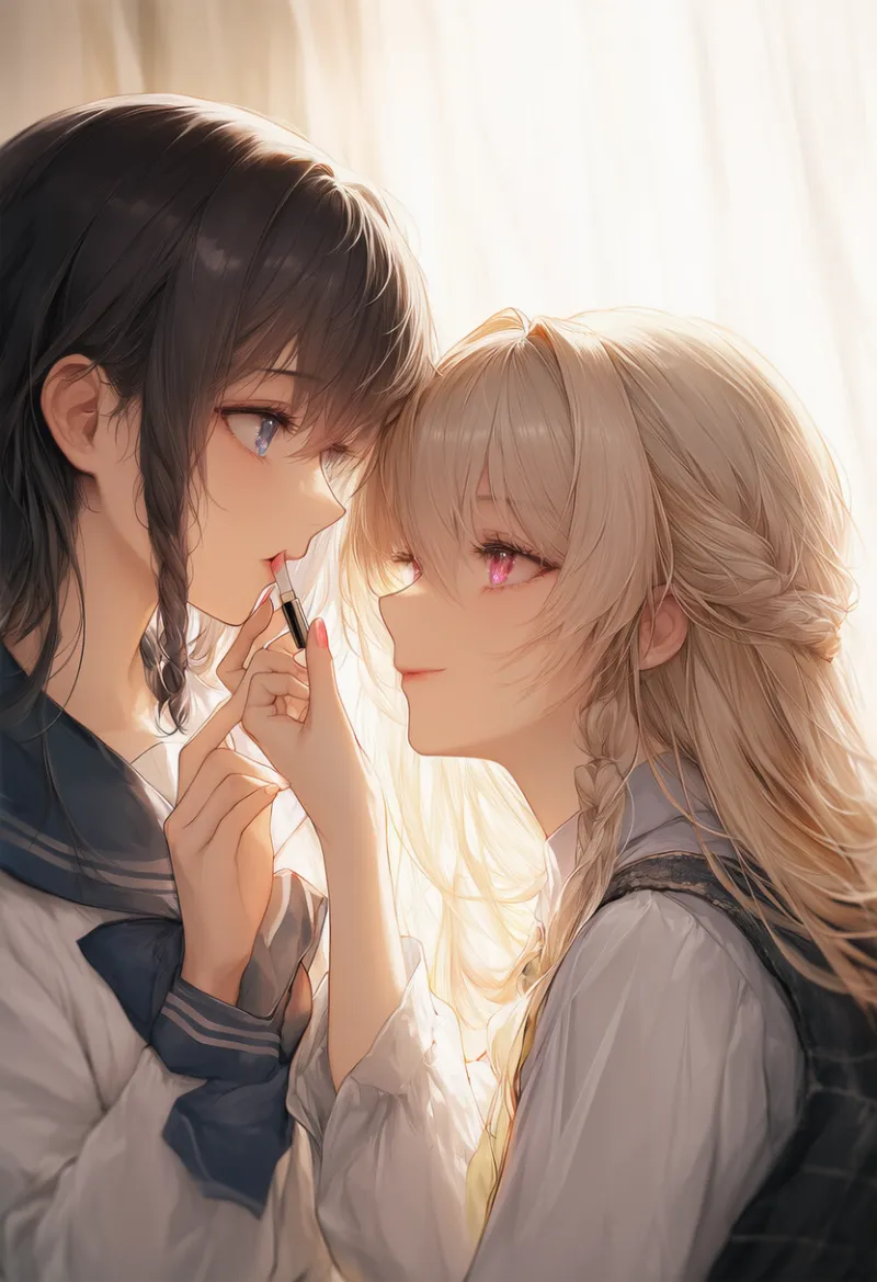 Lesbians Doing Makeup|ミームのプロンプト紹介