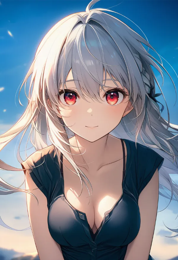 正面からの光のAIイラスト|プロンプト紹介用