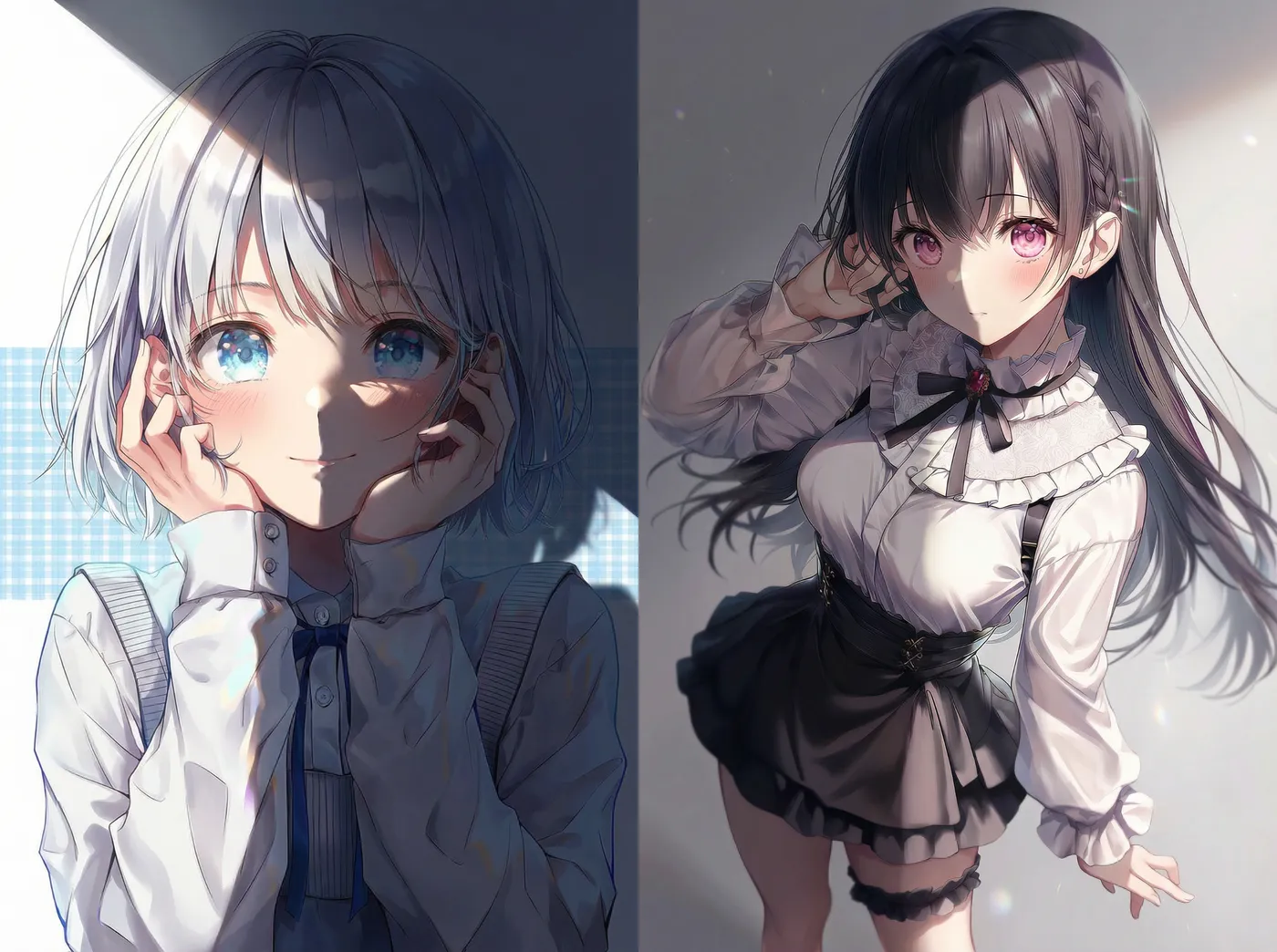 Nano Banana ProでAIイラストにスプリットライティング(照明テクニック)を加えた作例-2