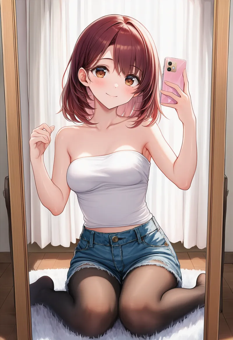 鏡越し自撮りのプロンプト紹介|AIイラスト