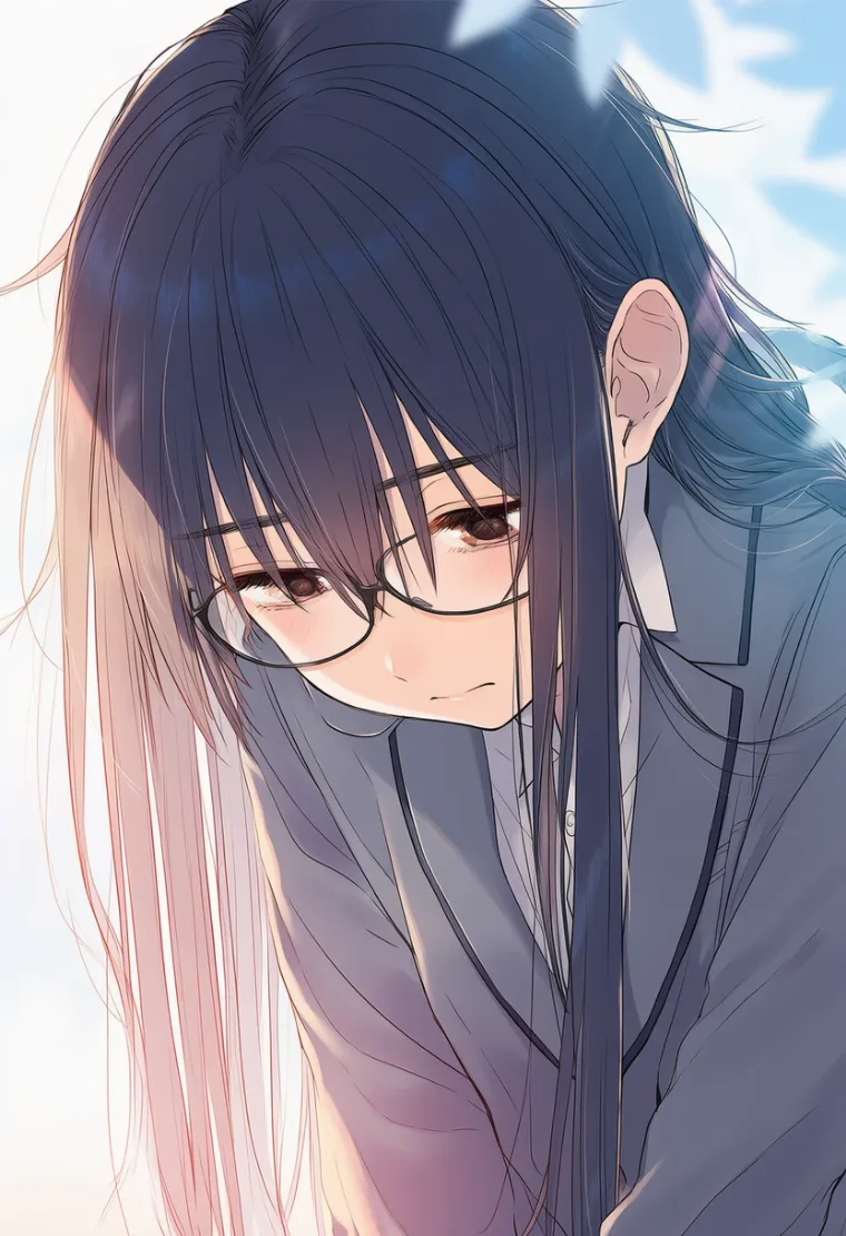 視線を落とすプロンプト｜地味子のパーツ・AIイラスト