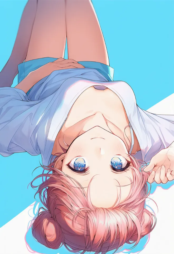 仰向け(AIイラスト)|プロンプトと作例