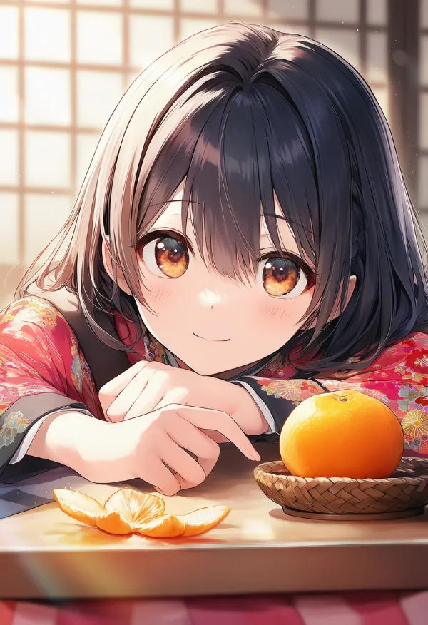 橙（みかん）のプロンプトとAIイラストの作例