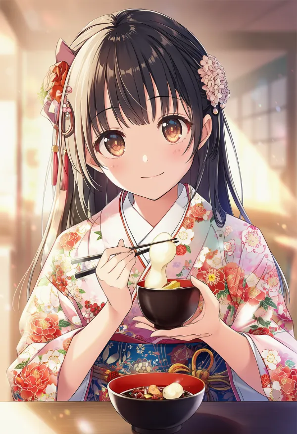 餅のプロンプトとAIイラストの作例