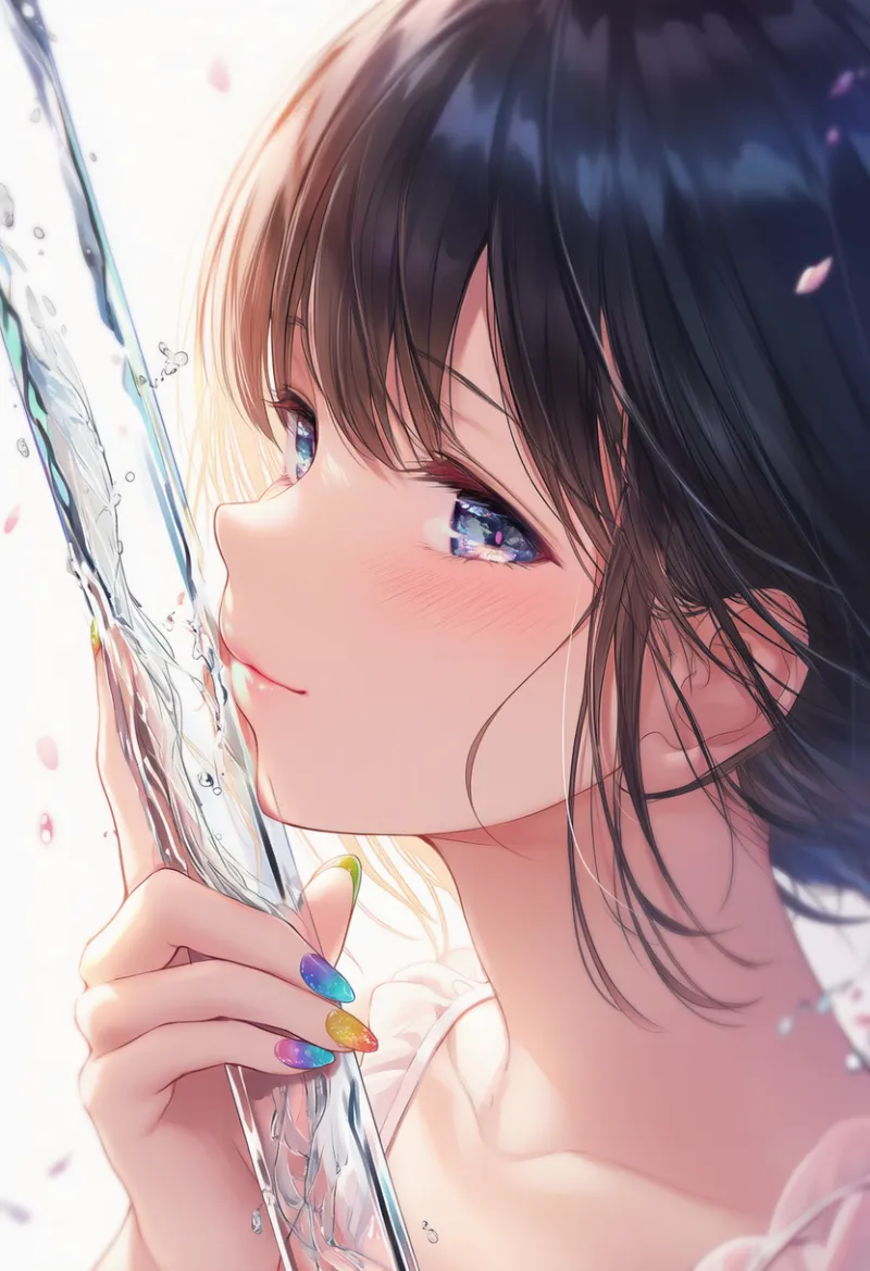 複数色のネイルを再現したAIイラストとプロンプト紹介