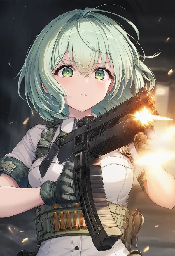 マズルフラッシュのAIイラスト|プロンプト紹介用