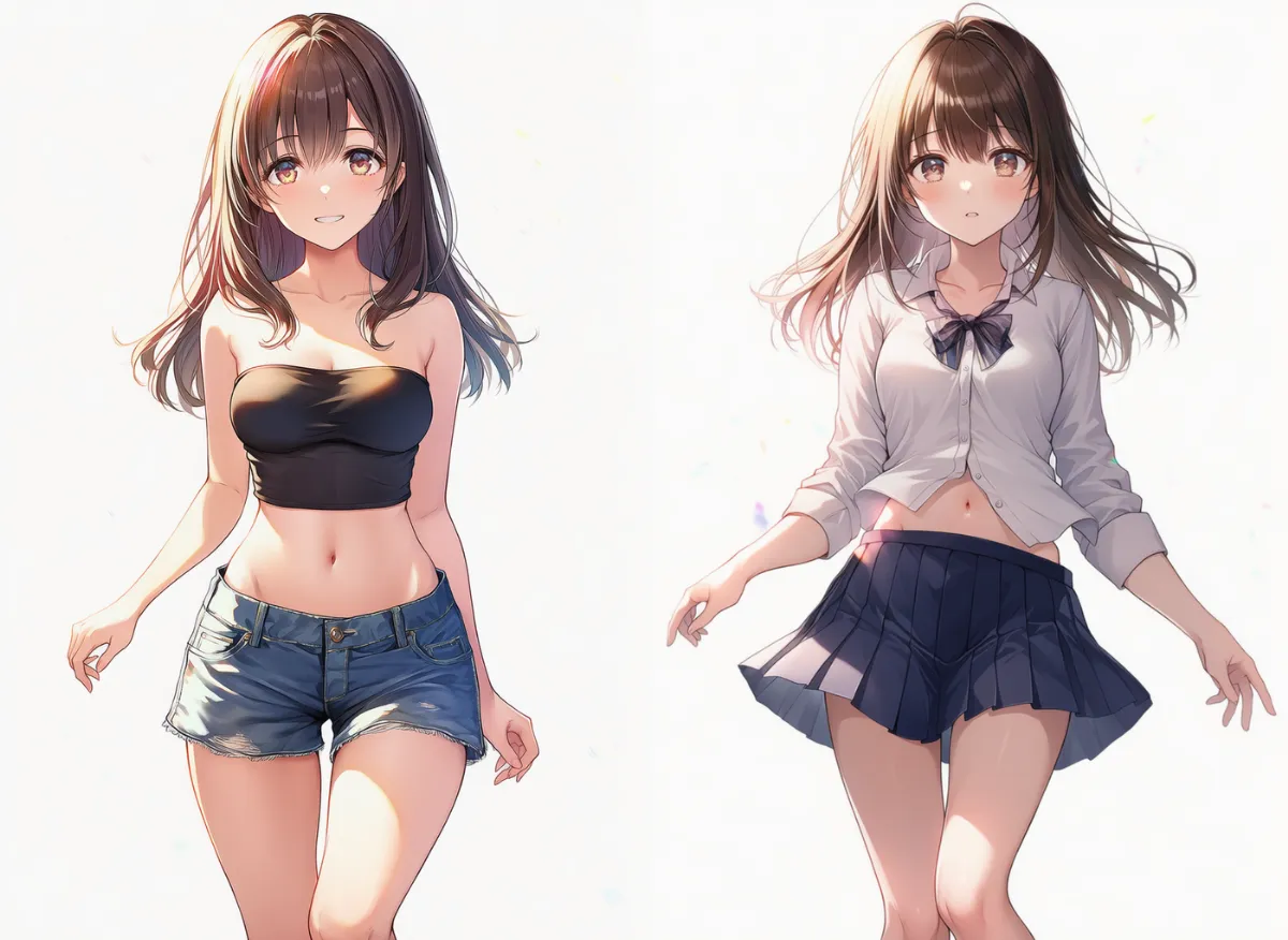 腰が細く腰骨が見える体型のプロンプト（hip bones）紹介｜AIイラスト作例