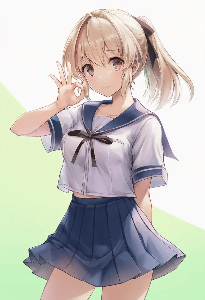 okポーズ(AIイラスト)|プロンプトと作例